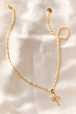 Waterproof Cross Baguette Necklace - Altar'd State - 