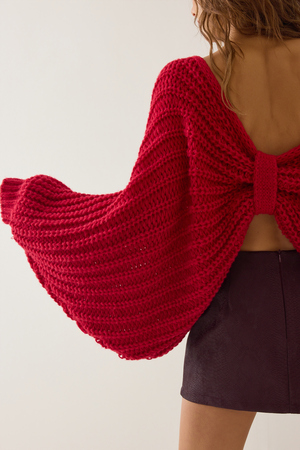 Julianne Bow Back Sweater - Altar'd State - 