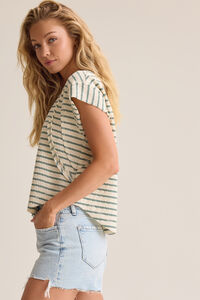 Cressida Stripe Rib Raglan Top Detail 4 - Altar'd State