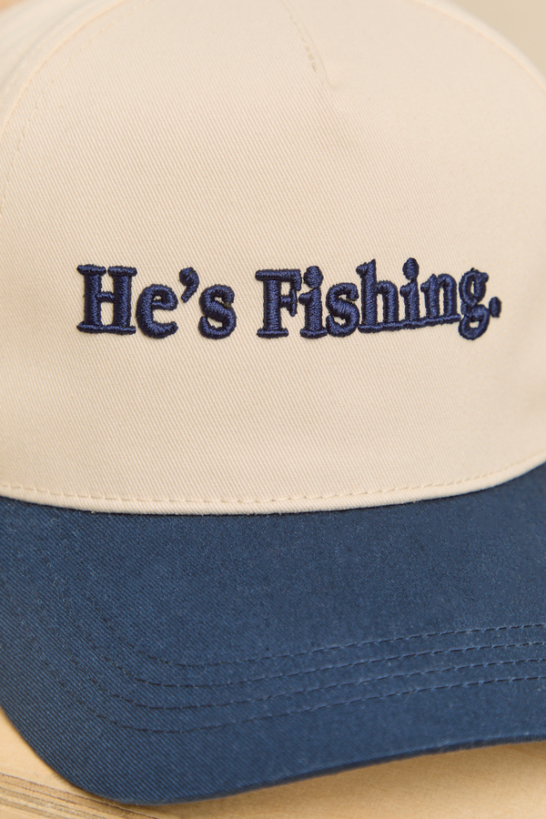 He's Fishing Trucker Hat Detail 2 - Altar'd State