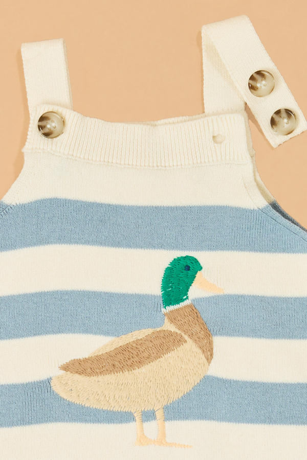Duck Embroidered Stripe Shortall Detail 3 - Altar'd State