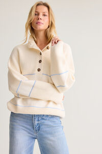 Lottie Stripe Button Up Sweater Detail 5 - Altar'd State