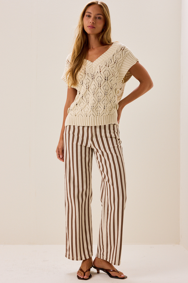 Rosalinda Pointelle Hardware Sweater Vest Detail 2 - Altar'd State