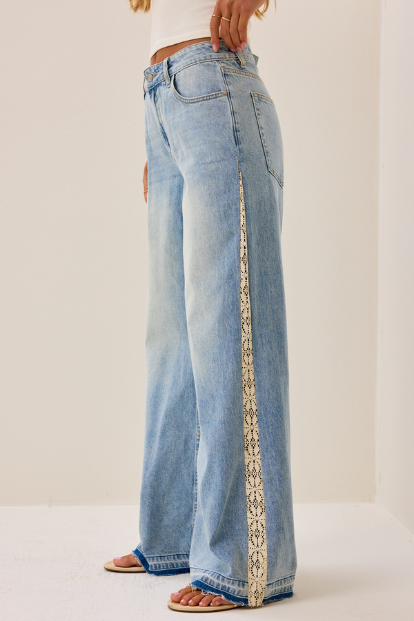 Adelynn Crochet Denim Jeans Detail 4 - Altar'd State