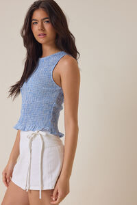 Katy Smocked Gingham Tank Top Detail 3 - Altar'd State