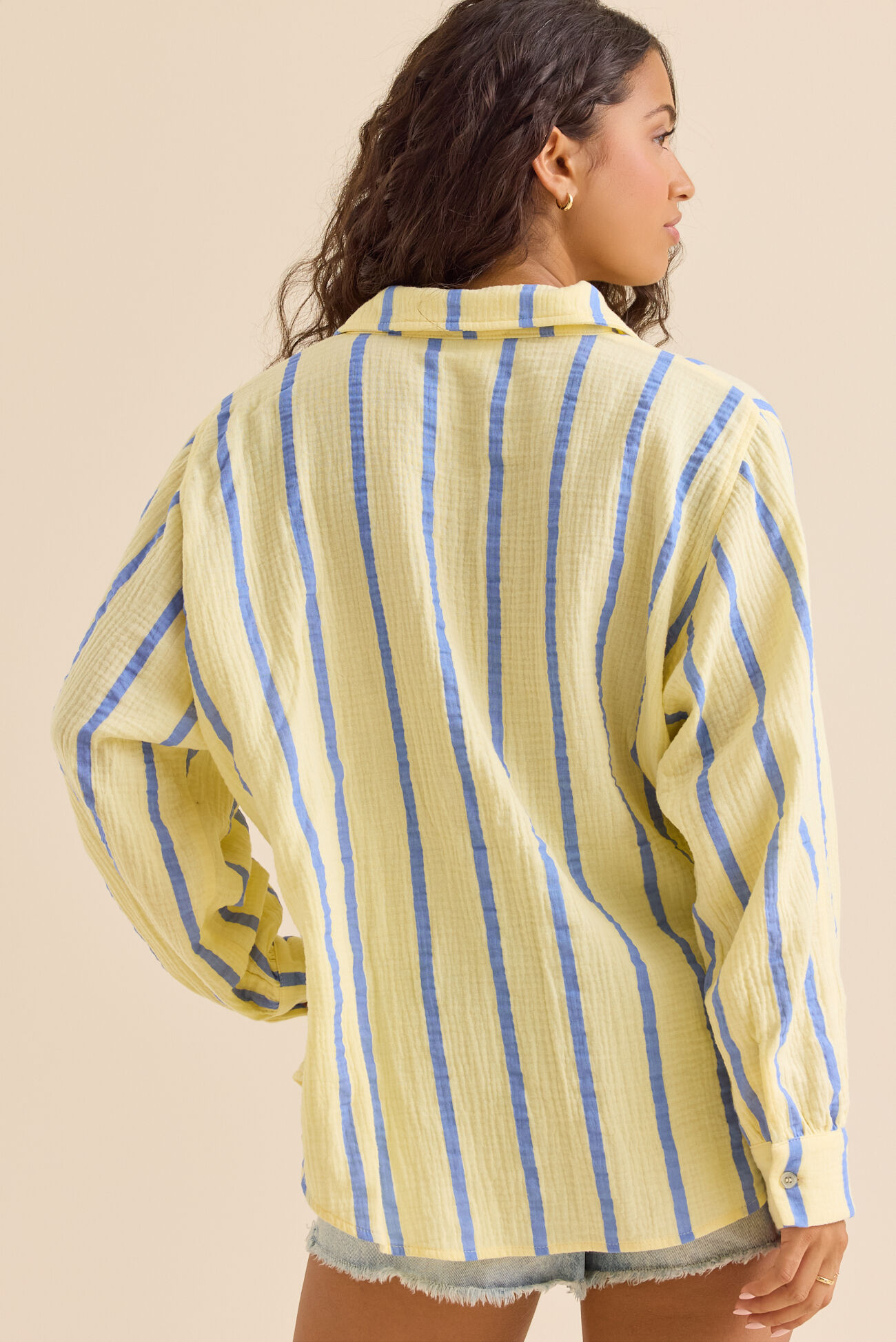 Vienna Striped Button Down Top