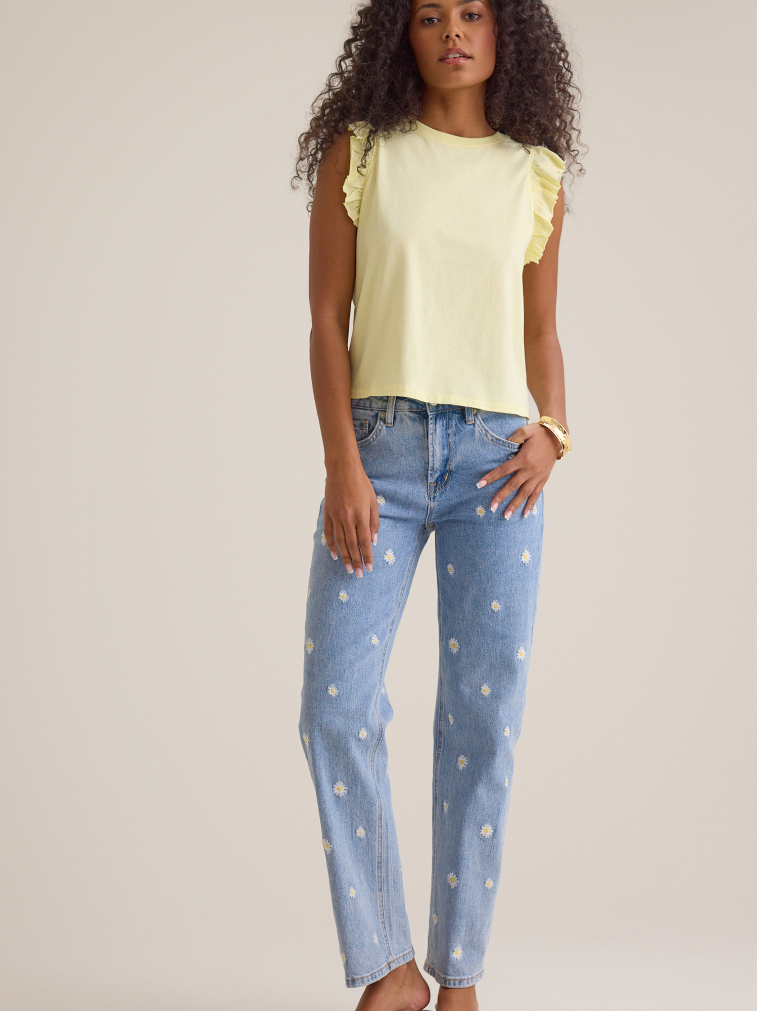 Elaine Ruffle Top in Yellow | Altar'd State