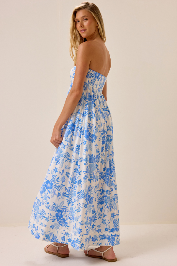 Cove Floral Strapless Maxi Dress Detail 4 - Altar'd State