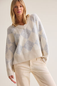 Leslie Argyle Knit Sweater Detail 2 - Altar'd State