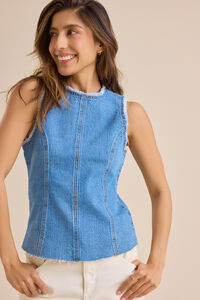 Jolene Denim Top Detail 2 - Altar'd State