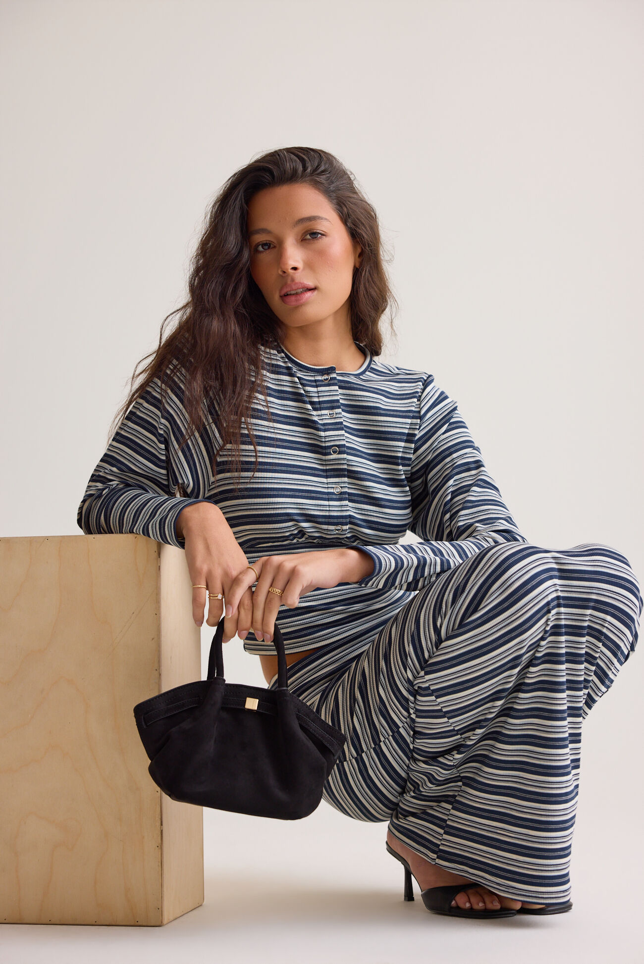 Lisa Striped Snap Cardigan