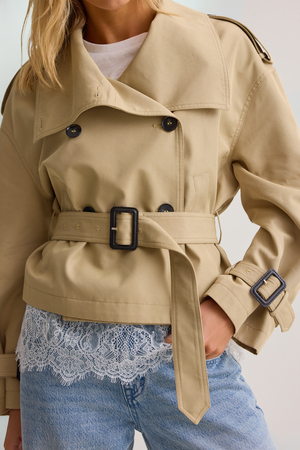 Elowen Cropped Trench Jacket - Altar'd State - 