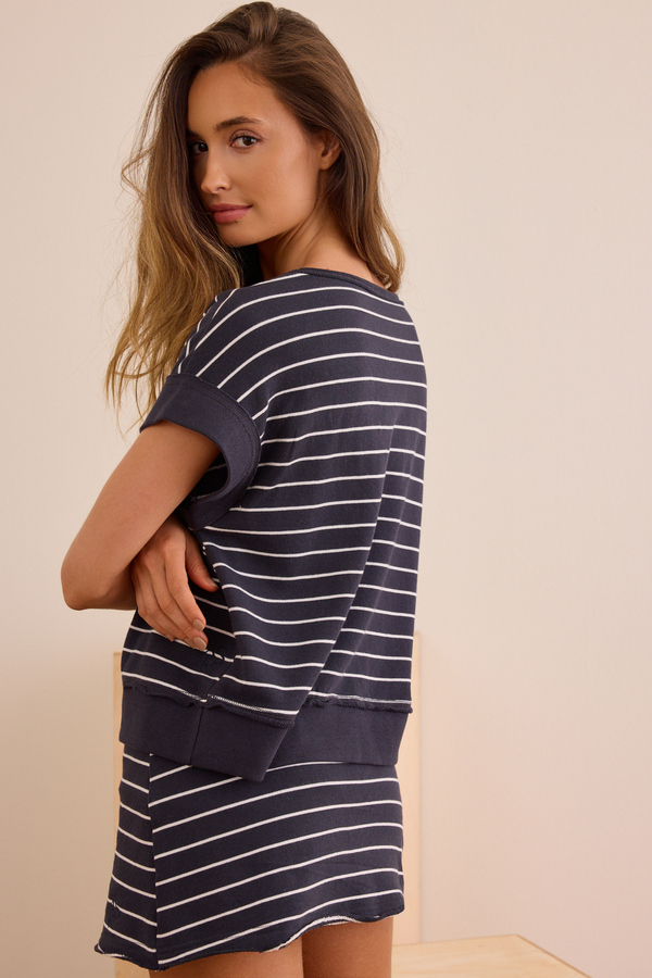Jet Set Stripe Tee Detail 5 - Altar'd State