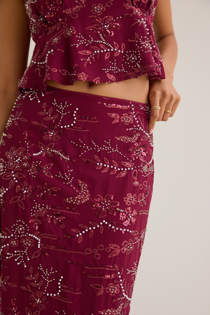 Trinity Beaded Maxi Skirt - Altar'd State - 