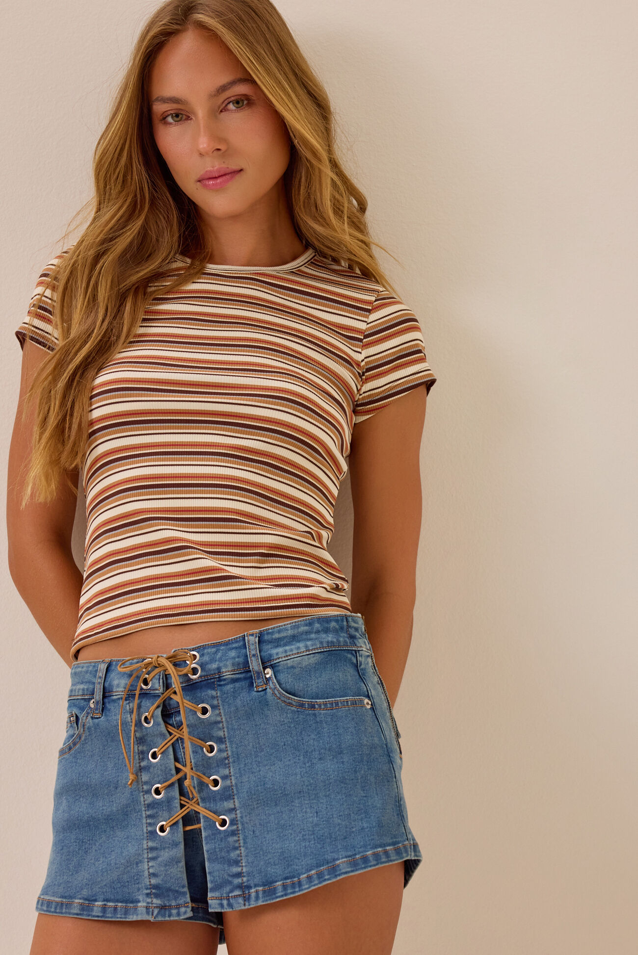 Kenna Lace Up Mini Skort