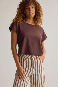 Demi Slub Roll Sleeve Tee Detail 2 - Altar'd State