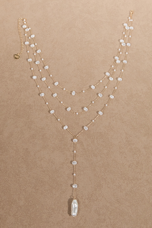 Layered Pearl Lariat Necklace - Altar'd State - 