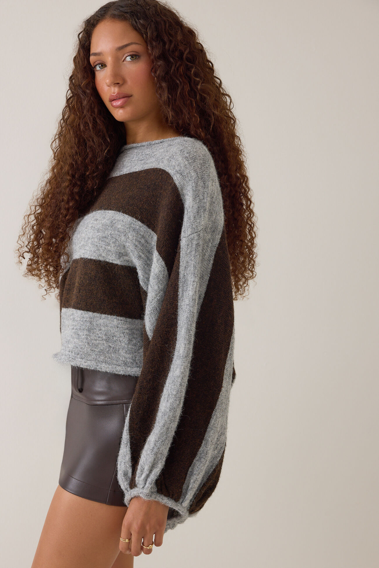 Luci Striped Oversized Sleeve Sweater