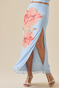 Emelia Floral Mesh Midi Skirt Detail 5 - Altar'd State