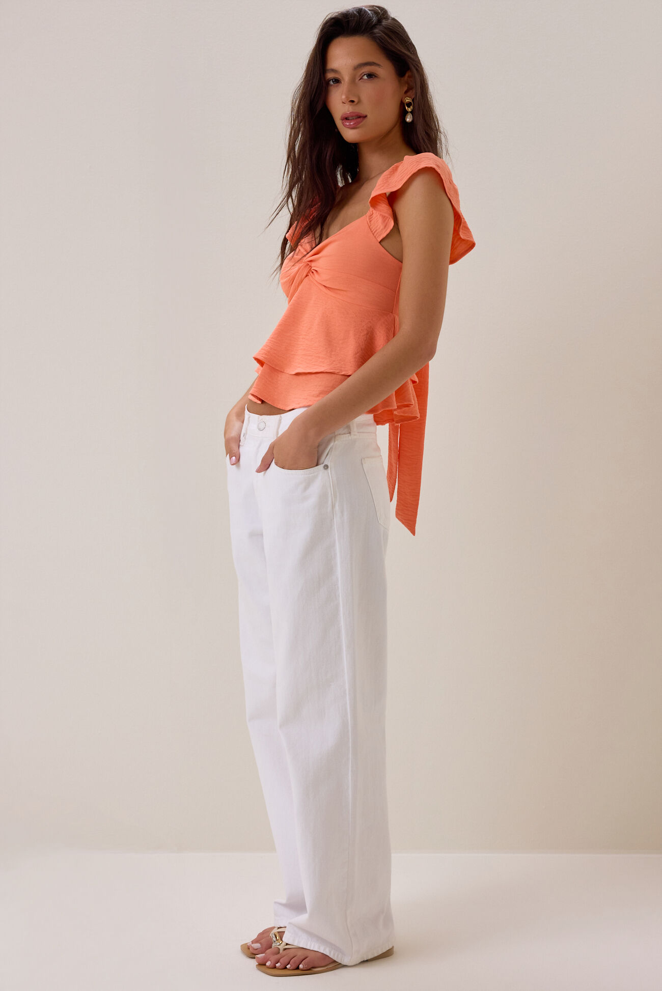 Cressida Flutter Sleeve Babydoll Top