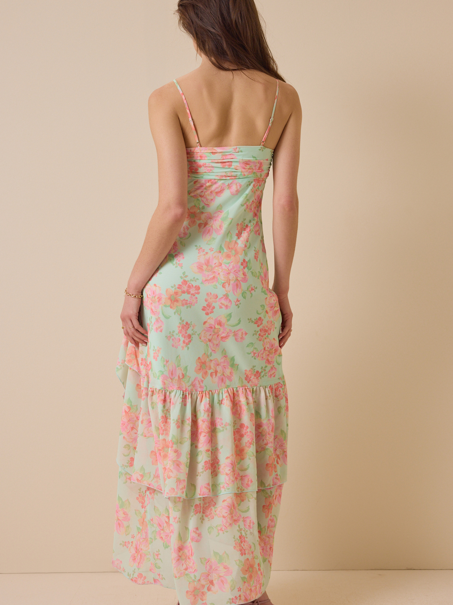Altar'd State | Bella Maxi Dress | GREEN-PINK | Material: 100% Polyester, Lining: 100% polyester | L