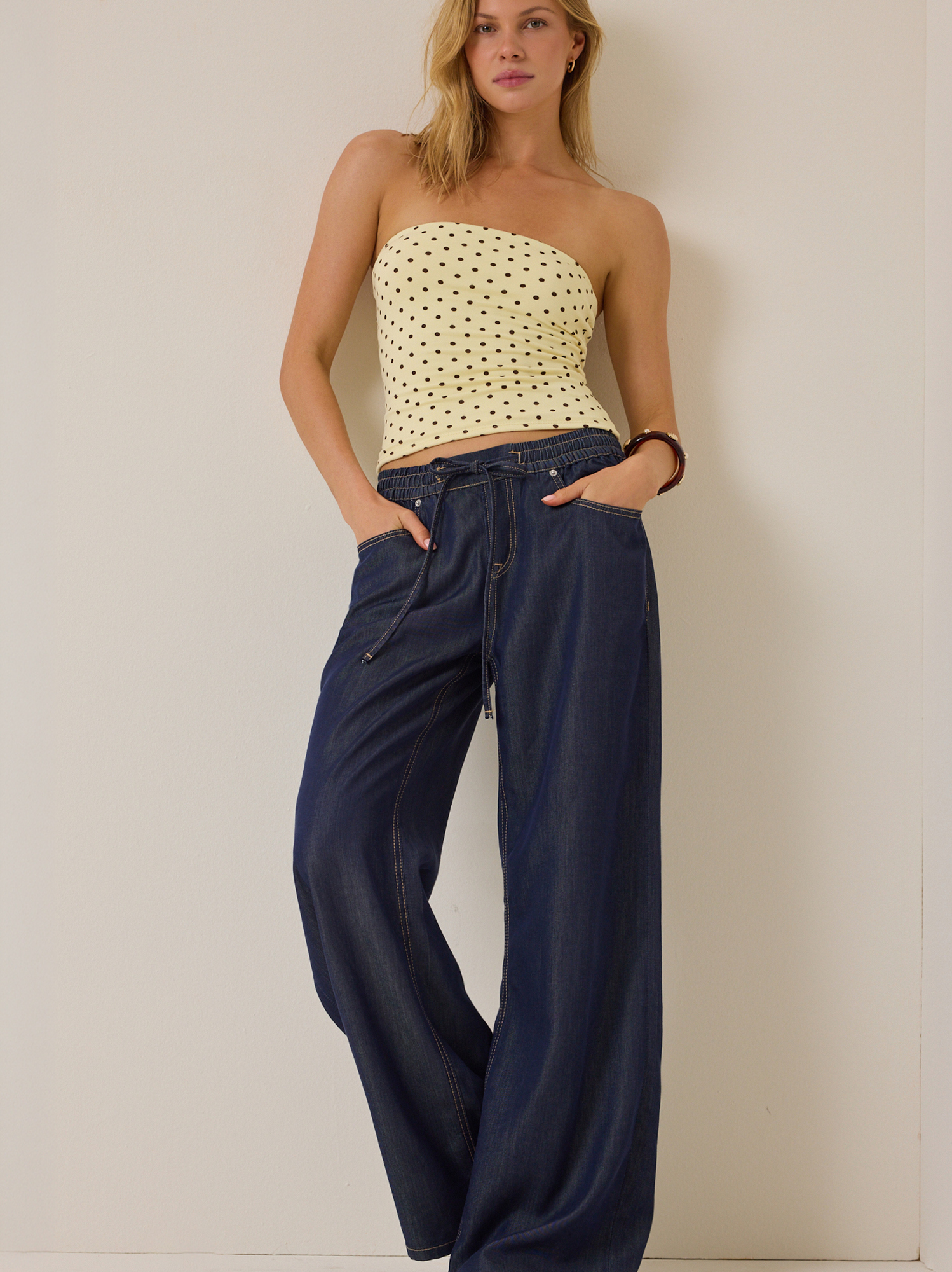 Enya Wide Leg Pants in Dark Wash | Altar'd State
