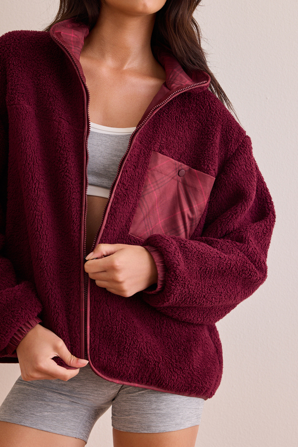 Fireside Plaid Pocket Sherpa Detail 2 - Altar'd State