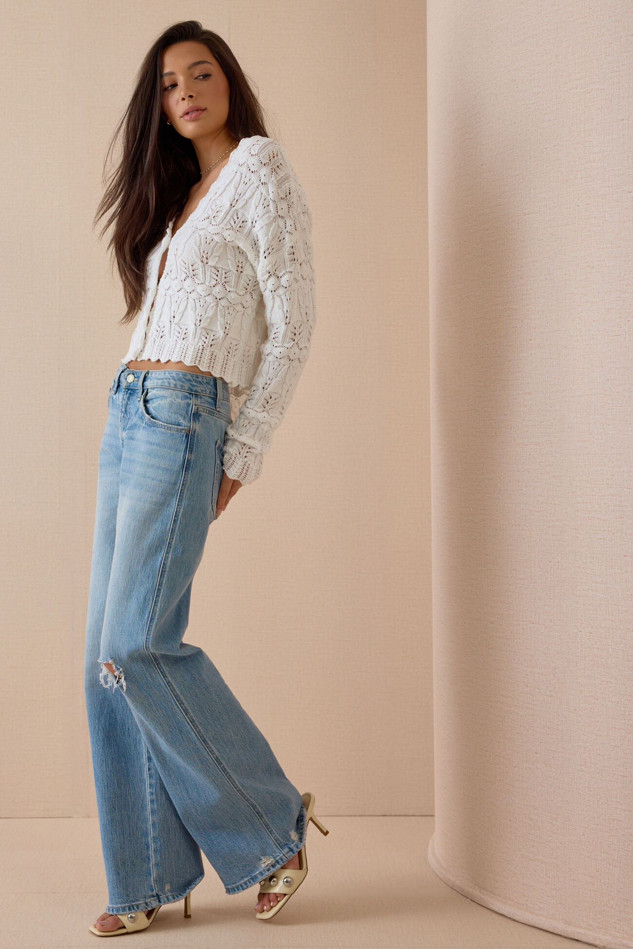 Ottiline Pointelle Button Up Top