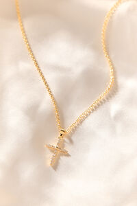 Waterproof Cross Baguette Necklace Detail 3 - Altar'd State
