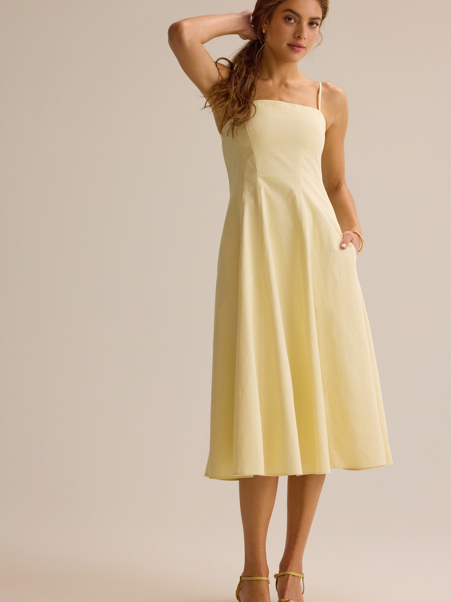 satin a line dress The Corinne A-line Satin Bustier Dress Champagne / 12