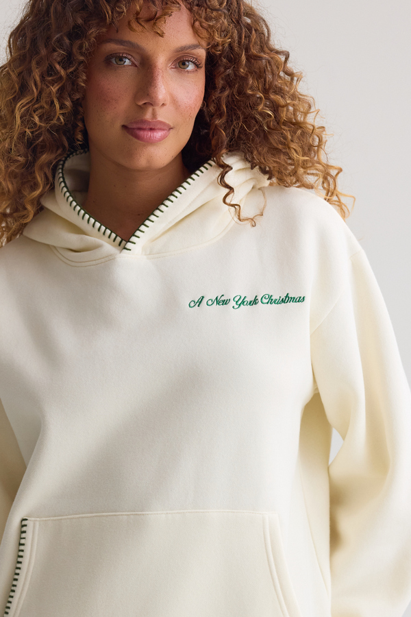 New York Christmas Embroidered Hoodie Detail 5 - Altar'd State