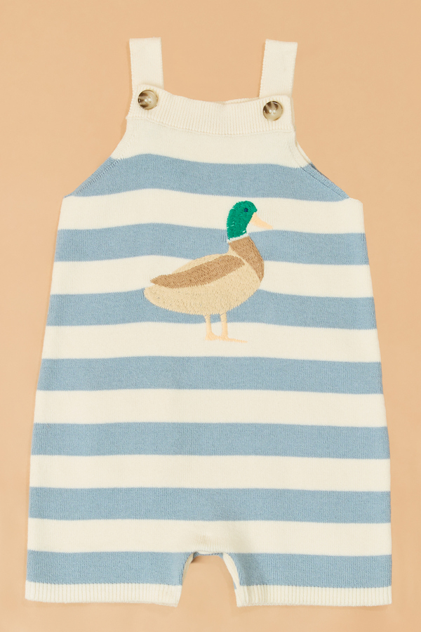 Duck Embroidered Stripe Shortall Detail 2 - Altar'd State