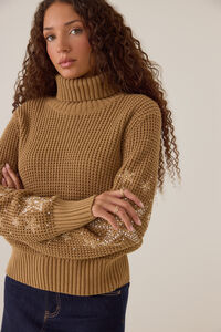 Sedona Star Sleeve Turtle Neck Sweater Detail 3 - Altar'd State