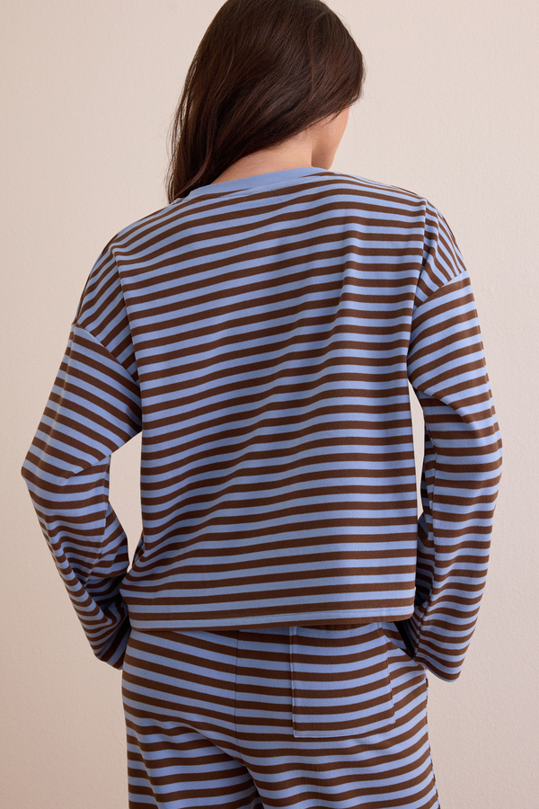 Weekend Stripe Lounge Top Detail 5 - Altar'd State