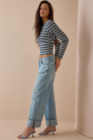 Lisa Striped Snap Cardigan - Altar'd State - 