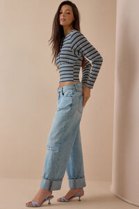 Lisa Striped Snap Cardigan Detail 4 - Altar'd State