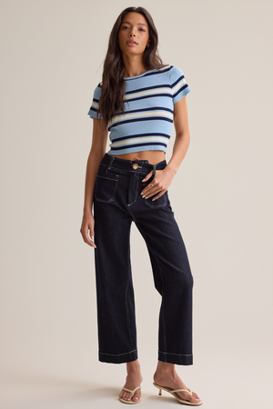 Tate Stripe Sweater Top - Altar'd State - 