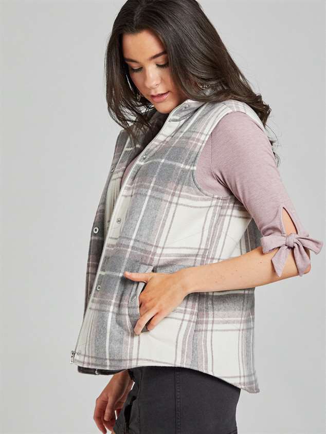 Alpine Plaid Puffer Vest | Altar'd State