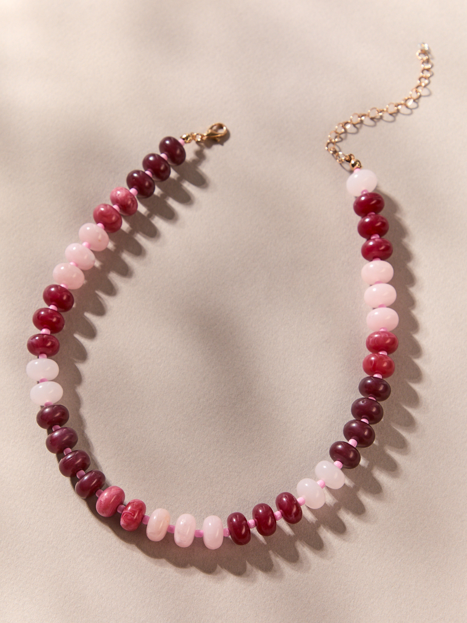 Chloe Multi Colored Beaded Choker in Dark & Pink | Altar'd State