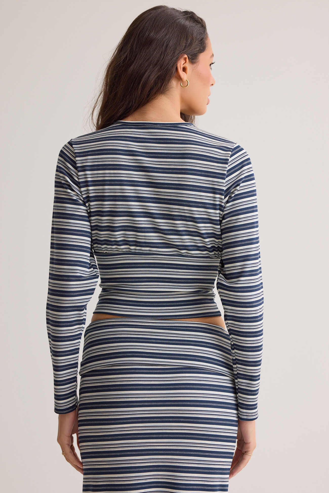 Lisa Striped Snap Cardigan