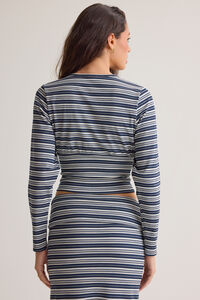 Lisa Striped Snap Cardigan Detail 5 - Altar'd State