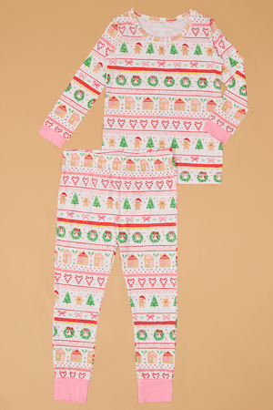 Gingerbread Fair Isle Long Sleeve Lounge Set - Altar'd State - 