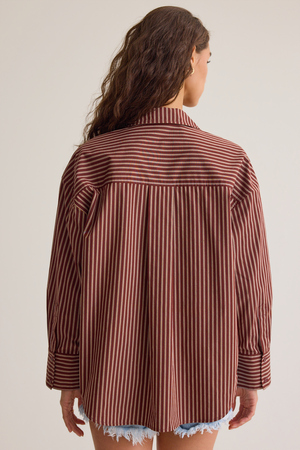 Brandi Striped Button Down Top - Altar'd State - 