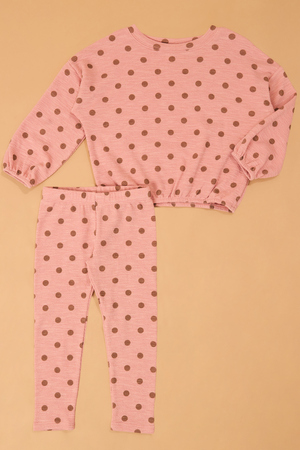 Louise Long Sleeve and Pant Dot Set - Altar'd State - 