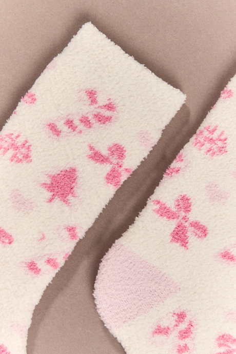 Peppermint Pink Fuzzy Socks - Altar'd State