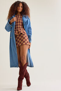 Lizzie Plaid Peplum Top Set Detail 2 - Altar'd State