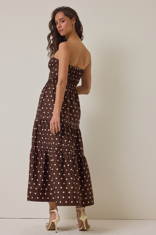 Johanna Strapless Polka Dot Maxi Dress Detail 4 - Altar'd State