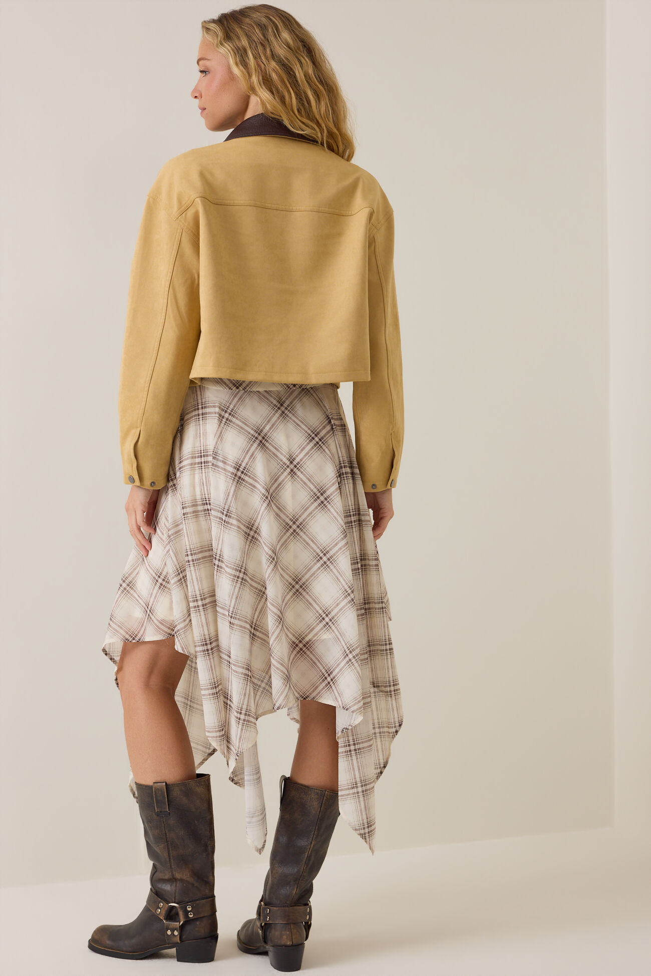 Sarah Suede Collar Trucker Jacket