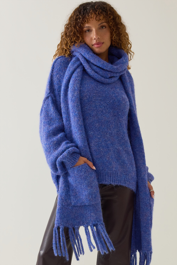 Eira Oversized Sweater & Scarf Detail 2 - Altar'd State