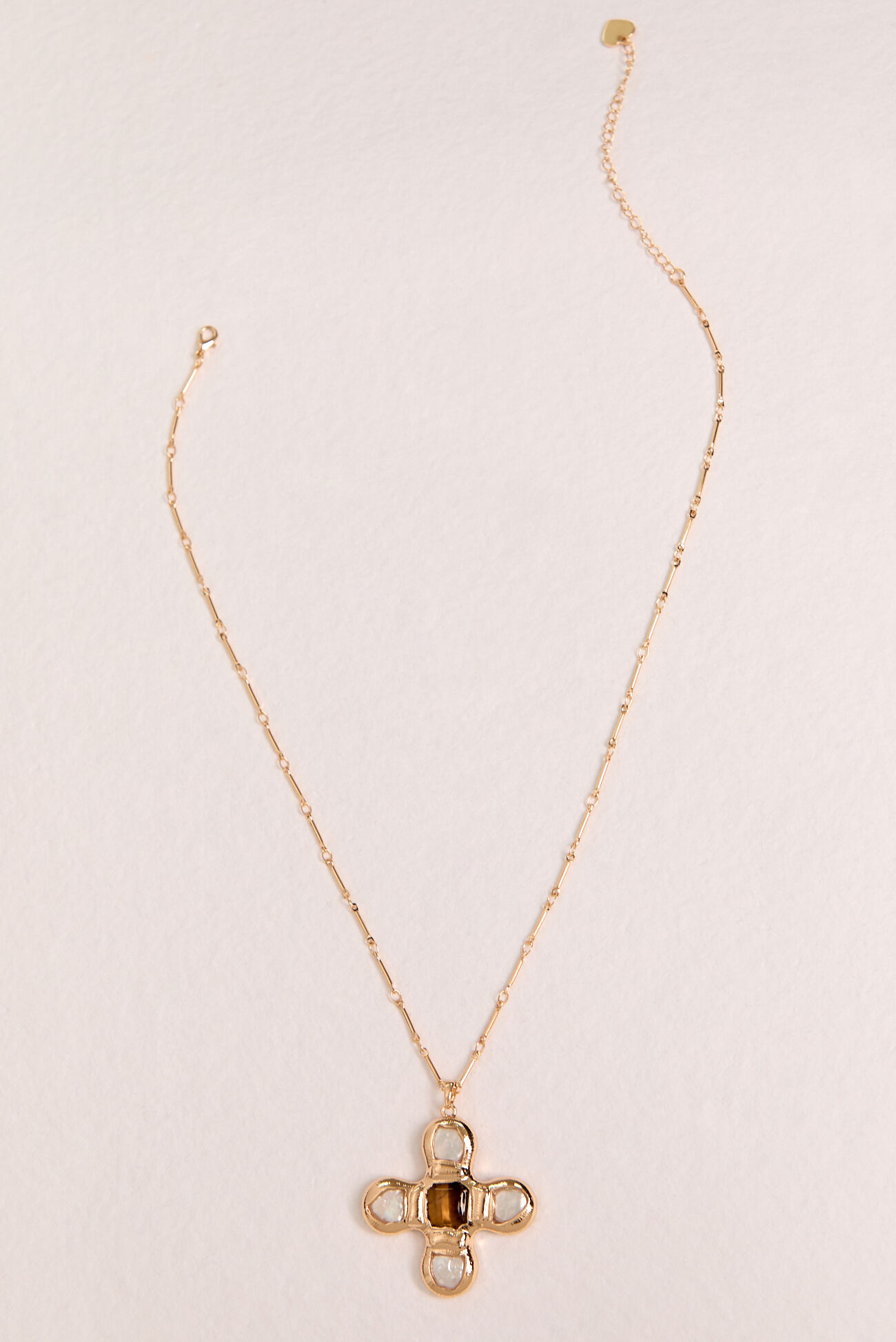 Brown Cross Pendant Necklace
